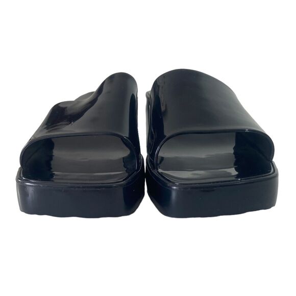 Qupid Stacie Open Toe Sandals Heeled Clogs Women's Size 6  Black PVC Platform - Picture 7 of 11